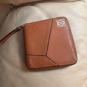 Loewe Orange Leather Zip Wallet